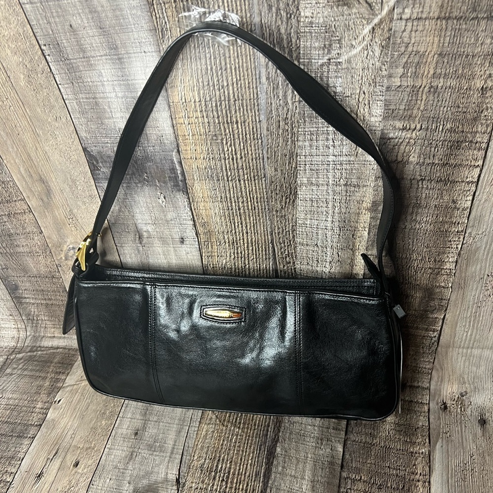 Oroton black leather shoulder handbag - Picture 3 of 15